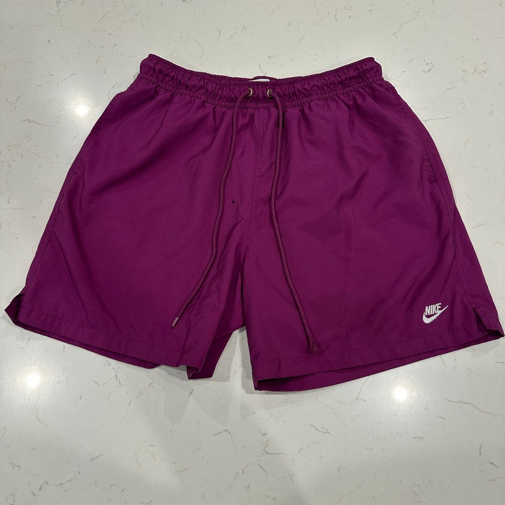 Nike Mens Sportswear Woven Flow Board Swim Shorts Purple Mesh Lined Large